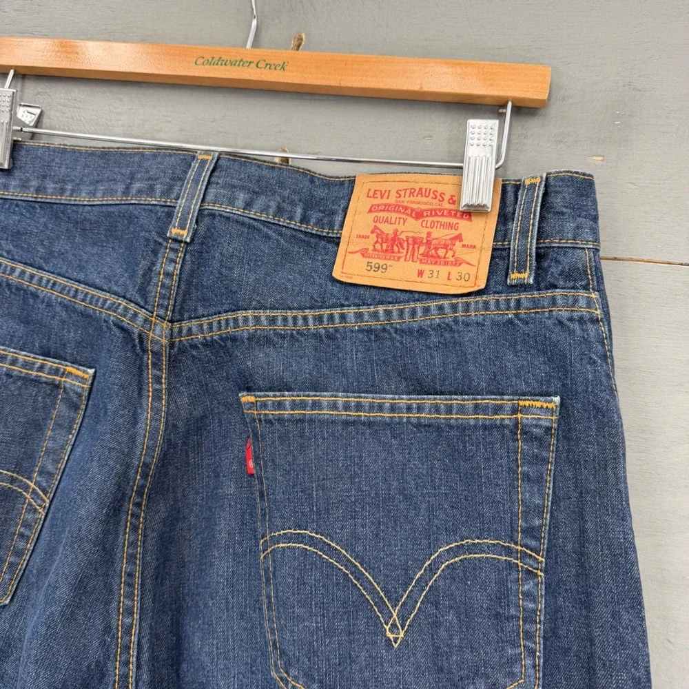 RARE Levi's 599 Giant Fit SilverTab Vintage Blue Jeans Wide Leg Baggy 31 x 30